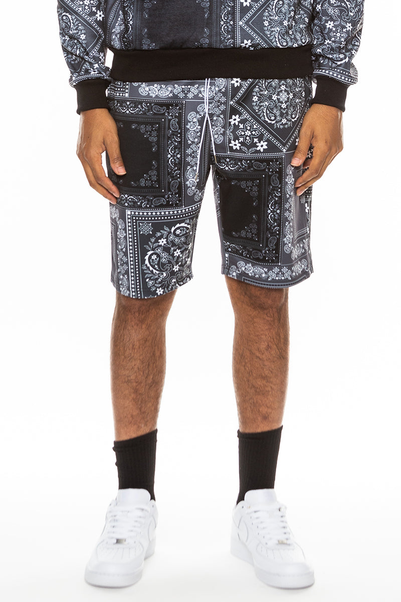 Paisley All Over Print Shorts - 1 COLOR -