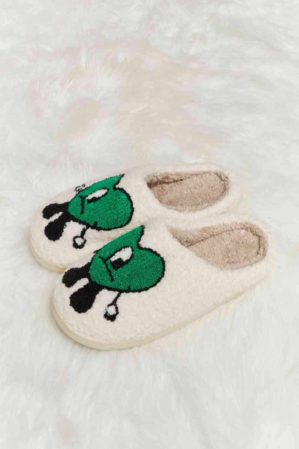 Melody Love Heart Print Plush Slippers - T - 2 COLORS -