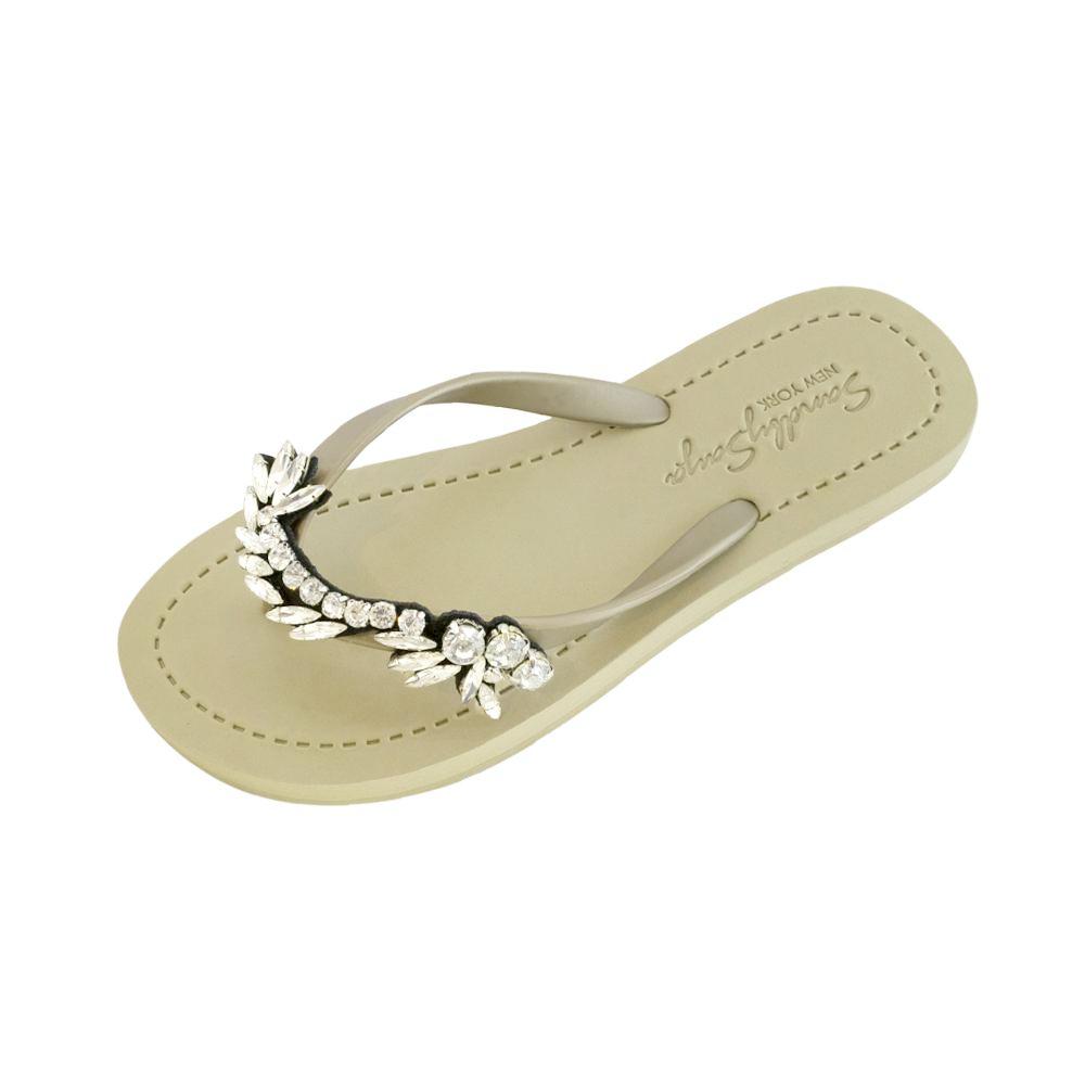 SAND BY SAYA N.Y. - Nomad - Rhinestone Flat Flip Flops Sandal - 5 COLORS