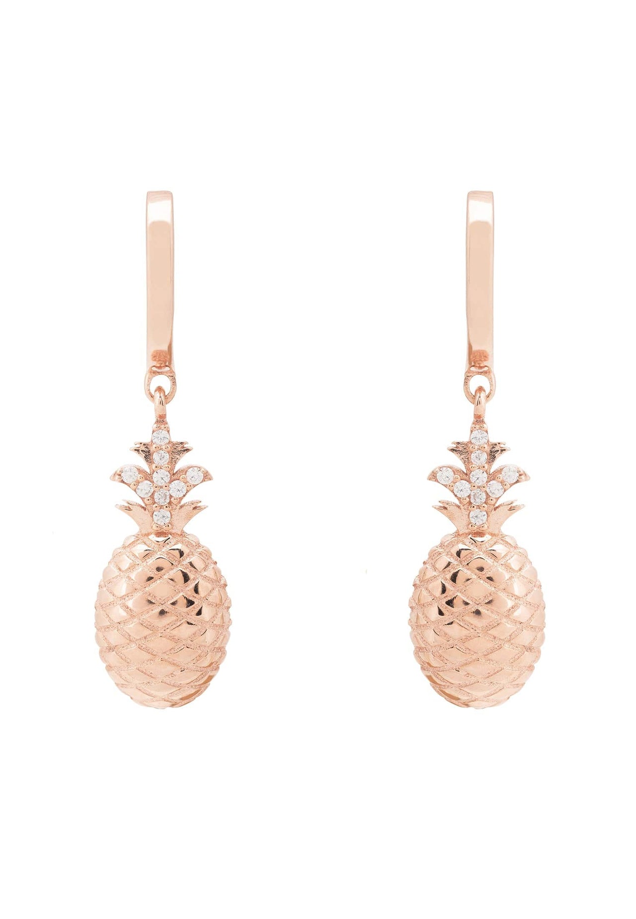 LATELITA - Pineapple Huggie Hoops Rosegold -