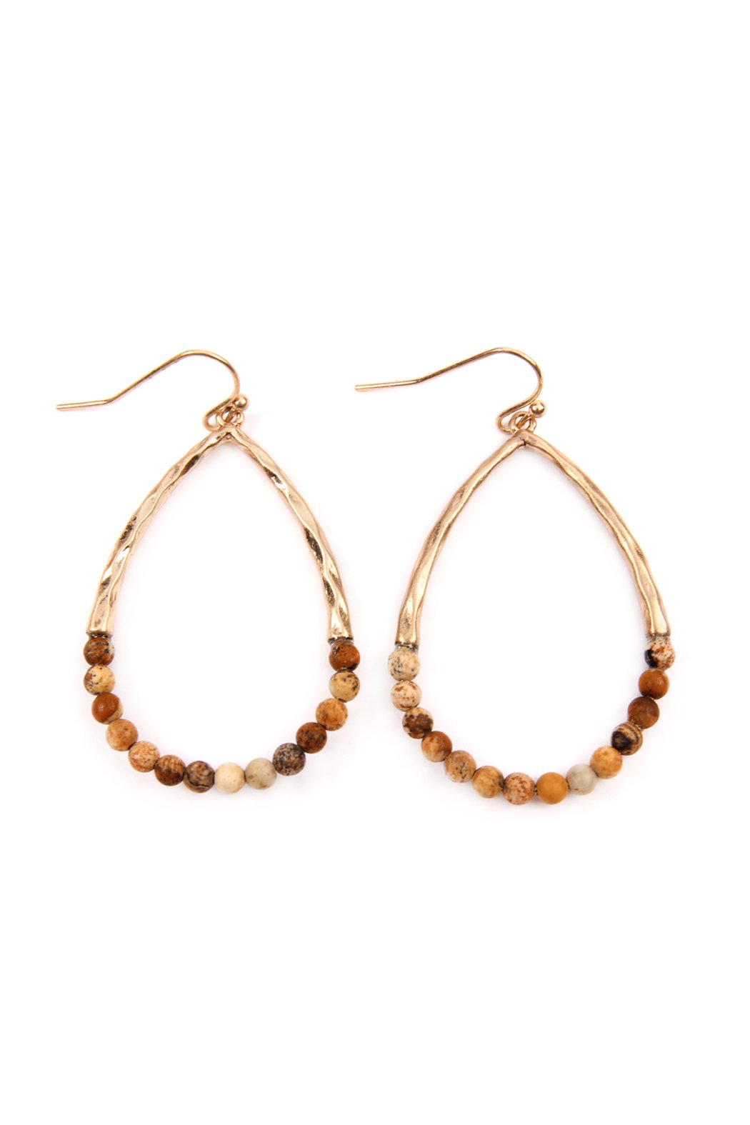 Riah Fashion - Semi Precious Pear Shape Earrings - 9 COLORS -