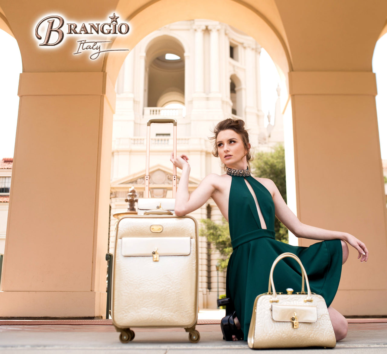 BRANGIO ITALY - Rosy Lox Luggage Rolling Suitcase Spinner Luggage - 6 COLORS -