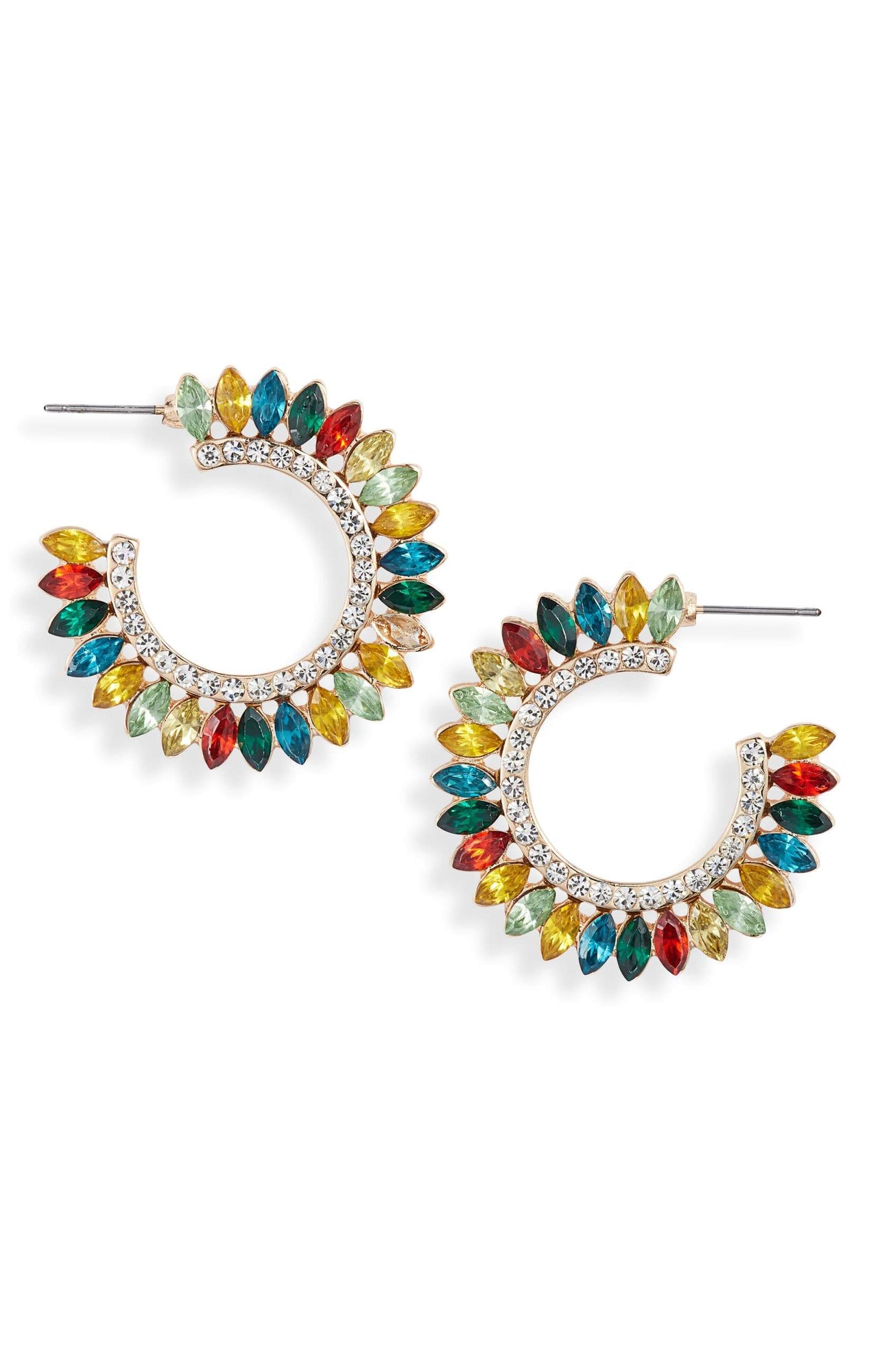 Knotty - Crystal Fan Statement Hoops -