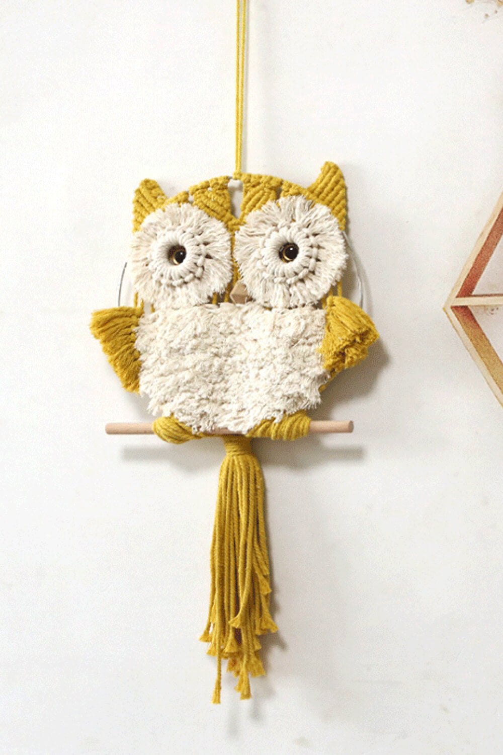 Hand-Woven Tassel Owl Macrame Wall Hanging - 27.5" X 13.8" - T - 2 COLORS -