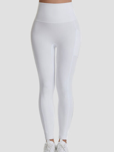 Pocketed High Waist Active Leggings - T - 4 COLORS -