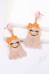 Thumbnail for Smiling Ghost Shape Synthetic Pearl Earrings - T - 4 COLORS -