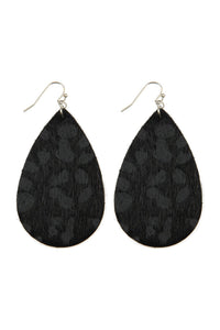 Thumbnail for Leopard Print Fabric Fish Hook Teardrop Earrings - 5 COLORS -