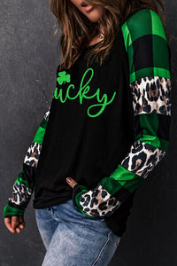 Thumbnail for LUCKY Plaid Long Sleeve T-Shirt - T - 1 COLOR -