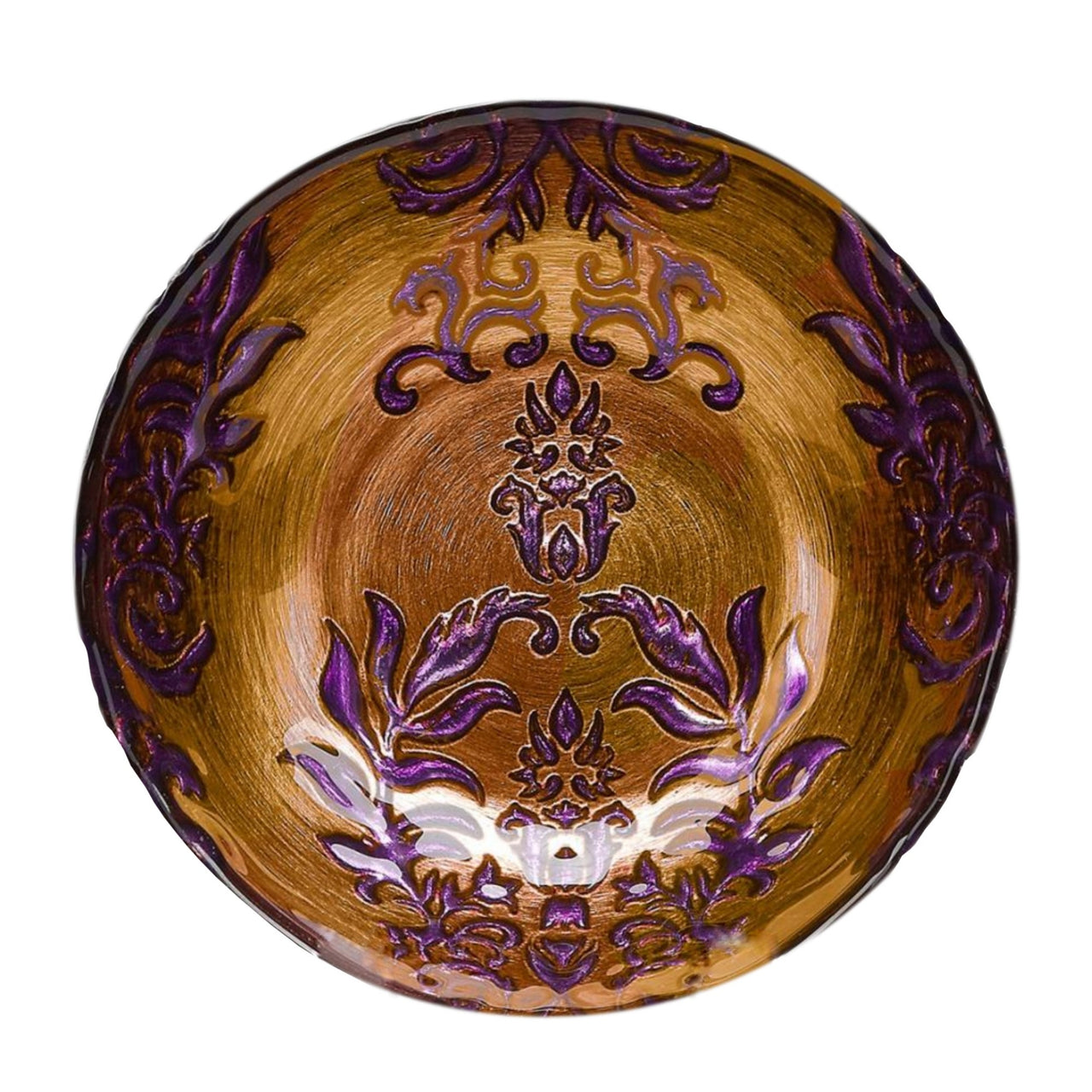 Set/4 DAMASK 7.5" COPPER/PURPLE BOWLS