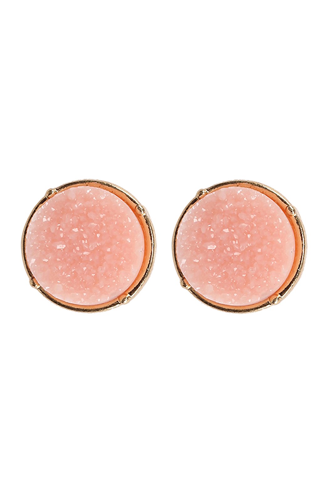 Druzy Round Post Earrings - 18 COLORS -