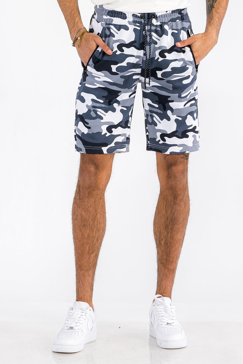 Heathered Cotton Shorts - 1 CAMO COLOR -