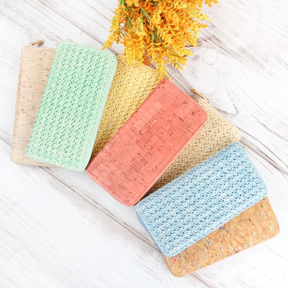 Crocheted Single Zipper Wallet - 6 COLORS -