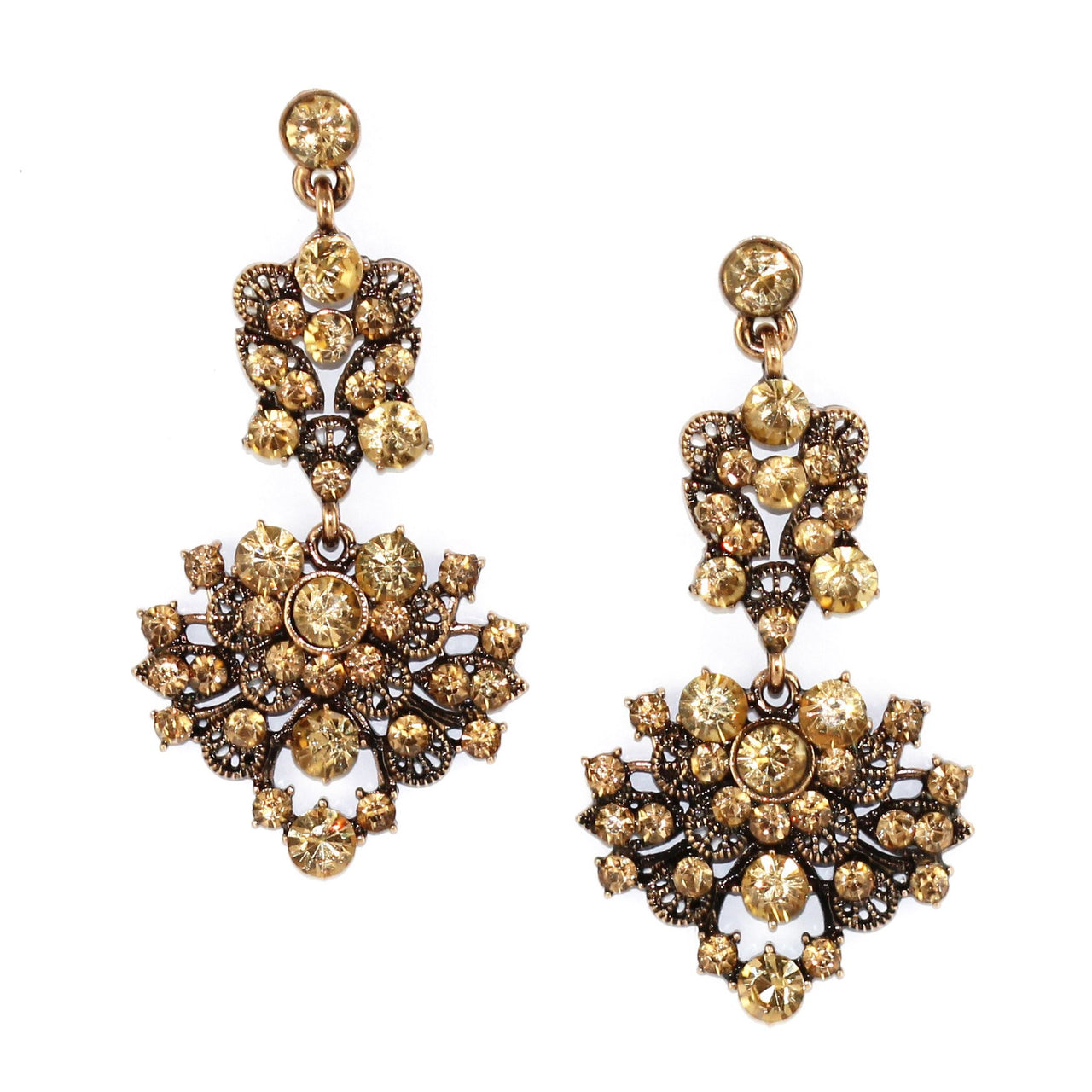 KRISTIN PERRY - Floral Gem Earrings - 2 FINISHES -