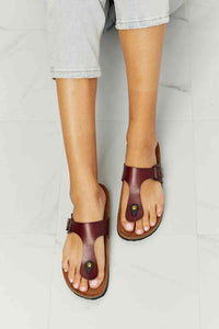 Thumbnail for MMShoes Drift Away T-Strap Flip-Flop in Brown - T - 1 COLOR -