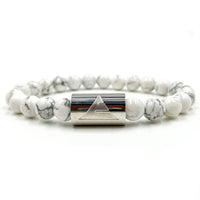 Thumbnail for Rocky - White Howlite & Silver Gemstone Beaded Bracelet -