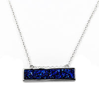 Thumbnail for Christy Jean - Bethany Druzy Bar Necklace in Silver -