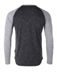 Thumbnail for Men Athletic Fit Baseball Retro Contrast Long Sleeve Raglan T-Shirt - 1 COLOR -