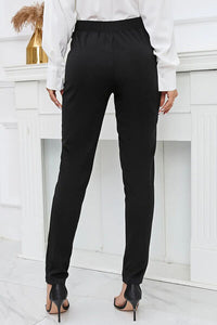 Thumbnail for Adjustable Elastic Waist Slim Pants - T - 1 COLOR -