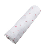 Thumbnail for Newcastle - Pink Flower Bamboo Muslin Swaddle - 1 COLOR -