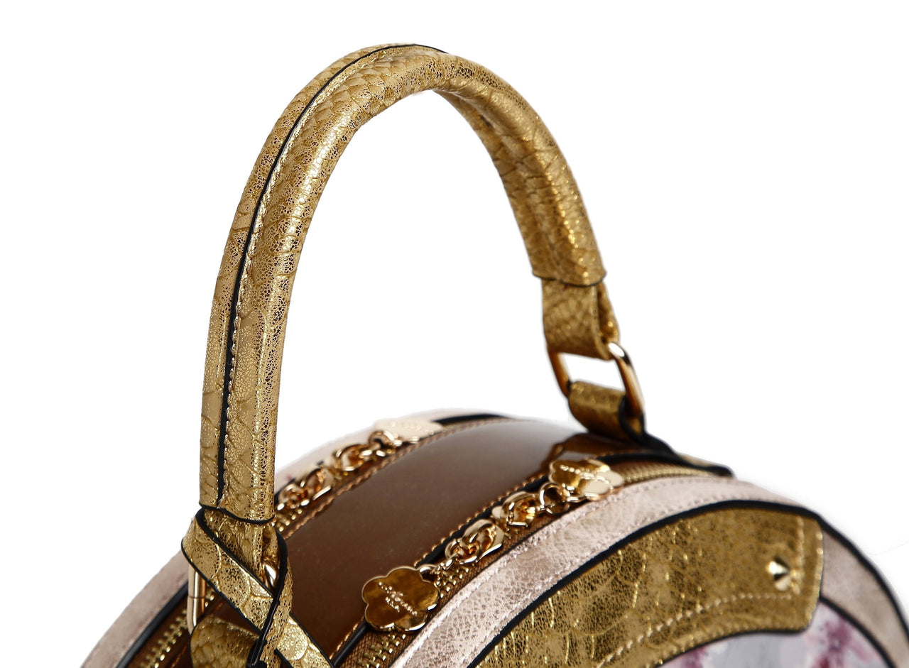 BRANGIO ITALY - Princess Mera Vintage Sphere Double Zipper Opening Handbag - 2 COLORS -