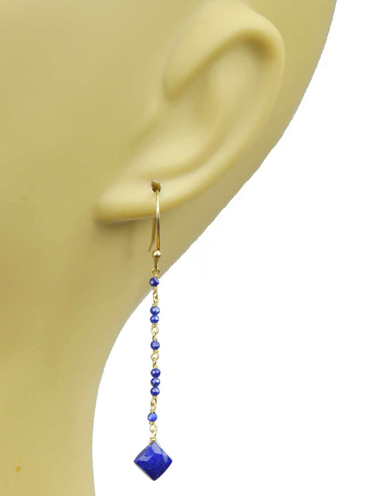 Gena Myint - Lapis Lazuli Linear Vermeil Earrings -