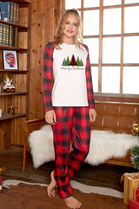 Thumbnail for MERRY CHRISTMAS Graphic Top and Plaid Pants Set - T - SOLD BY SIZE / 2 PCS. - 4 SIZES -