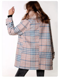 Thumbnail for Luxury & Me - Double Breasted Coat - Plaid - 1 COLOR -