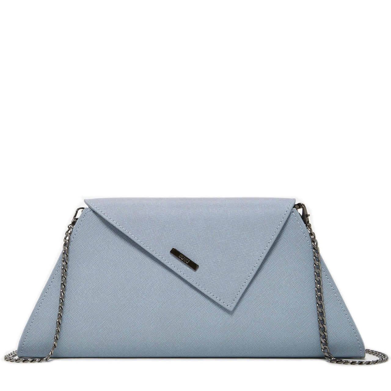 Angelica Faded Denim Leather Clutch -