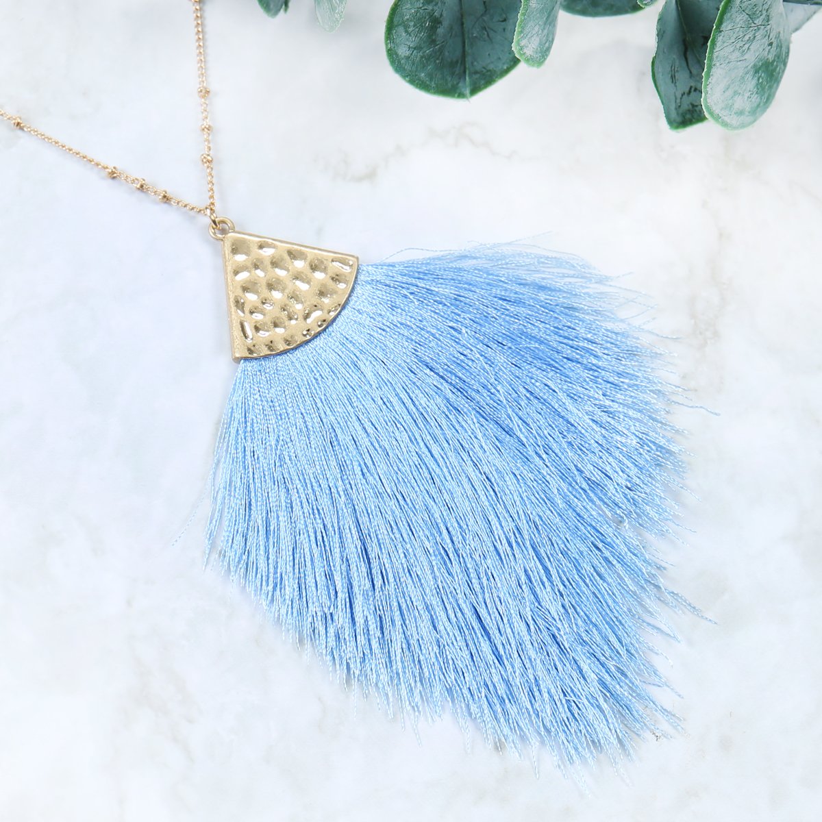 Riah Fashion - Tassel Pendant Dainty Necklace - 34 COLORS -