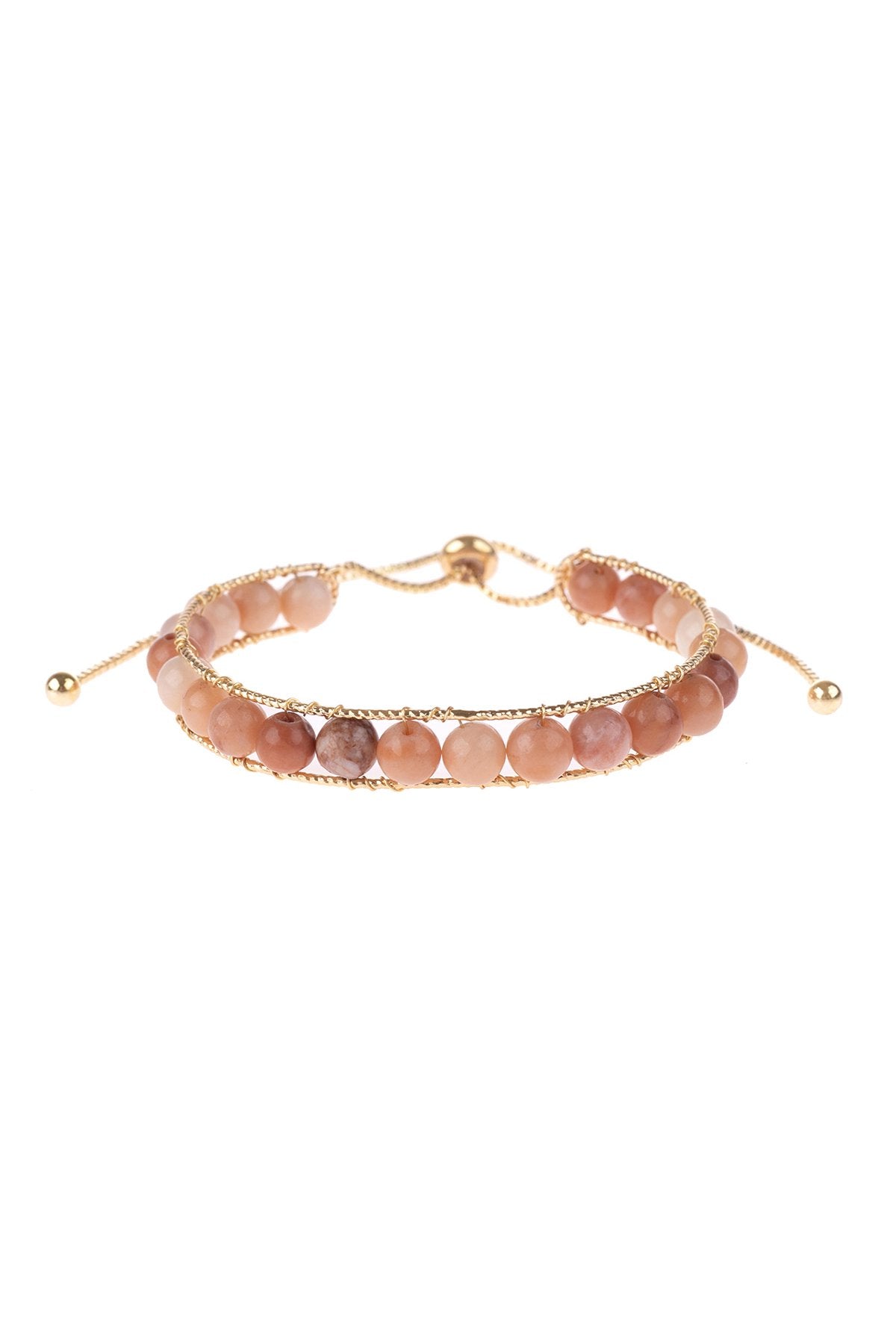 Natural Stone Beads Pull-Through Bracelet - 9 COLORS -