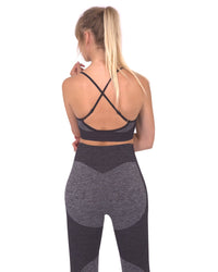 Thumbnail for Savoy - Megara Seamless Sports Bra With Striped Band - Black - 1 COLOR -