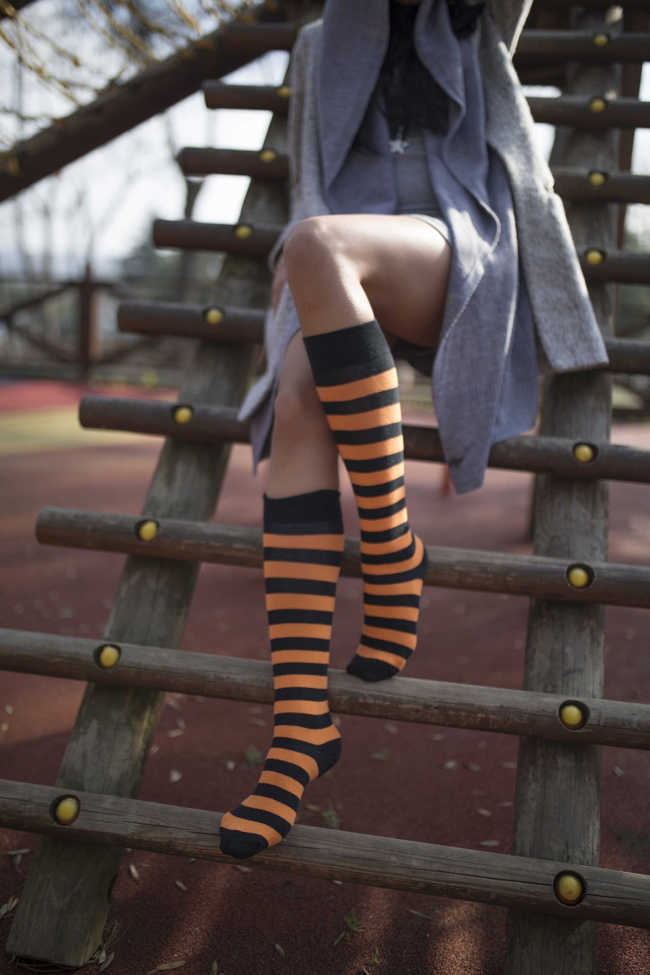 Women's Ginger Stripe Knee High Socks - 1 COLOR -