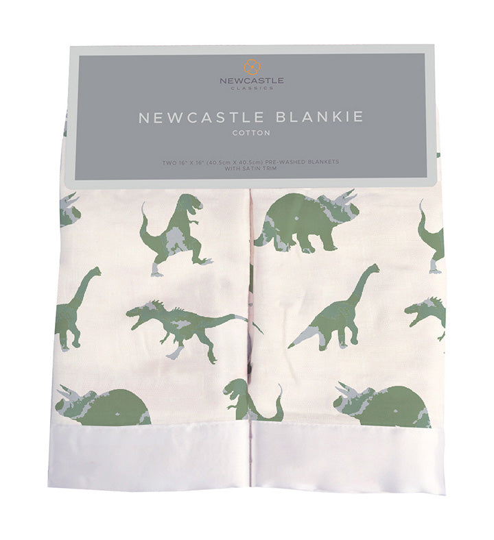 Newcastle - Granite Green Dinosaurs Cotton Newcastle Blankie -