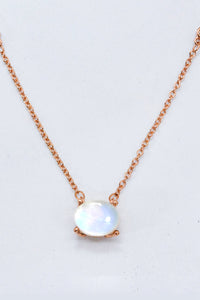 Thumbnail for Geometric Moonstone Pendant Necklace - T - 2 FINISHES -