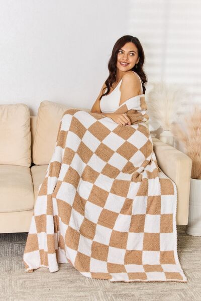 Cuddley Checkered Decorative Throw Blanket - T - 6 COLORS -