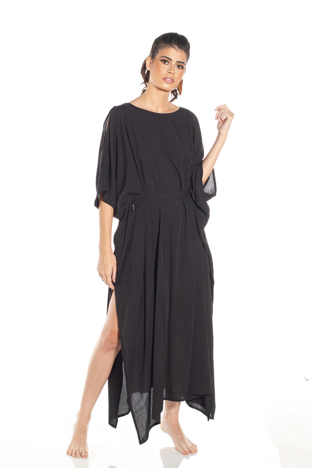 Hellokini - Jalapao Black Kaftan Cover Up Duster - 1 COLOR-