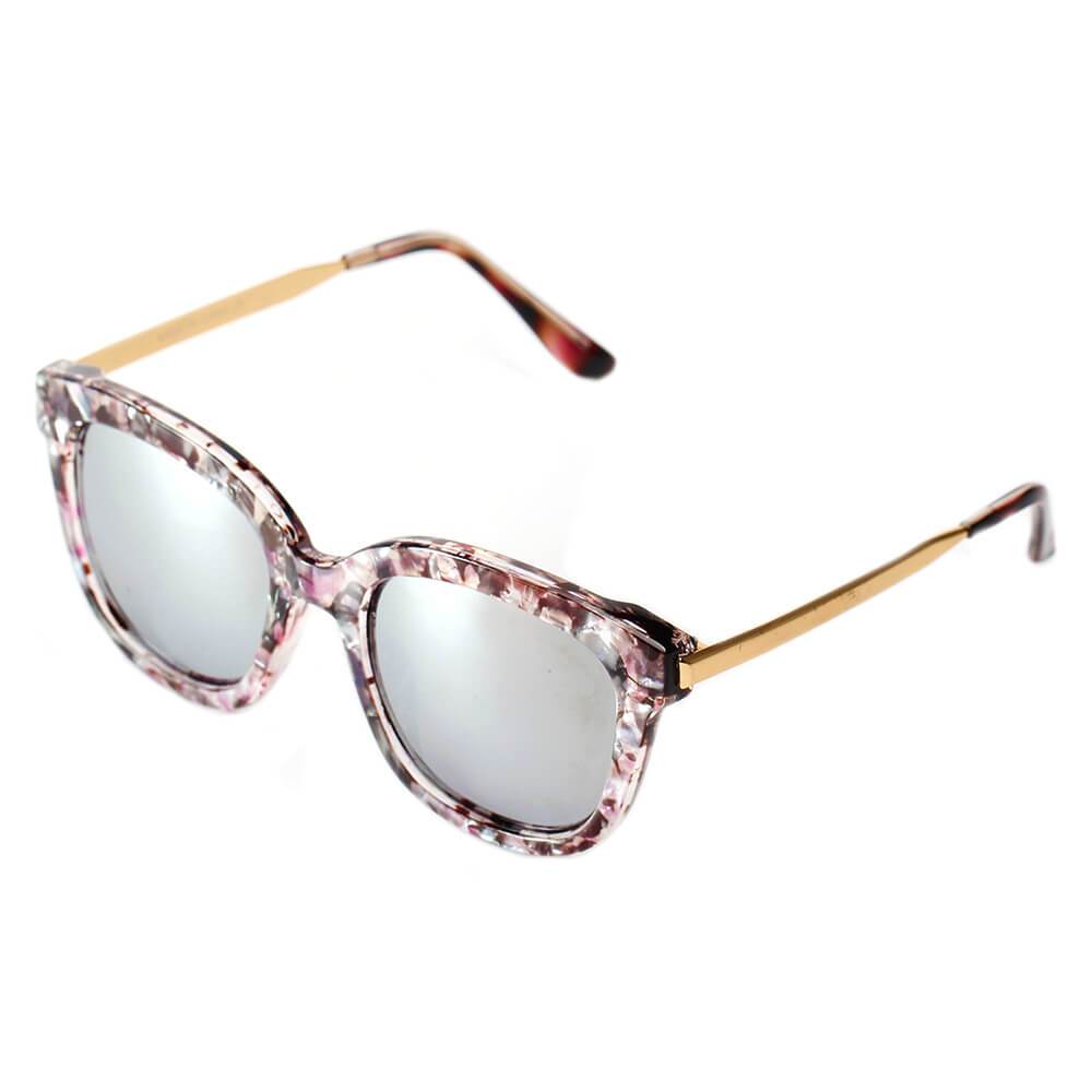 Dekalb | CD02 - Women's Oversize Mirrored Lens Horned Rim Sunglasses - 6 COLORS -