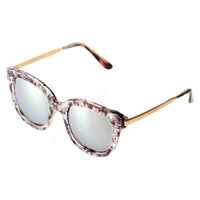 Thumbnail for Dekalb | CD02 - Women's Oversize Mirrored Lens Horned Rim Sunglasses - 6 COLORS -