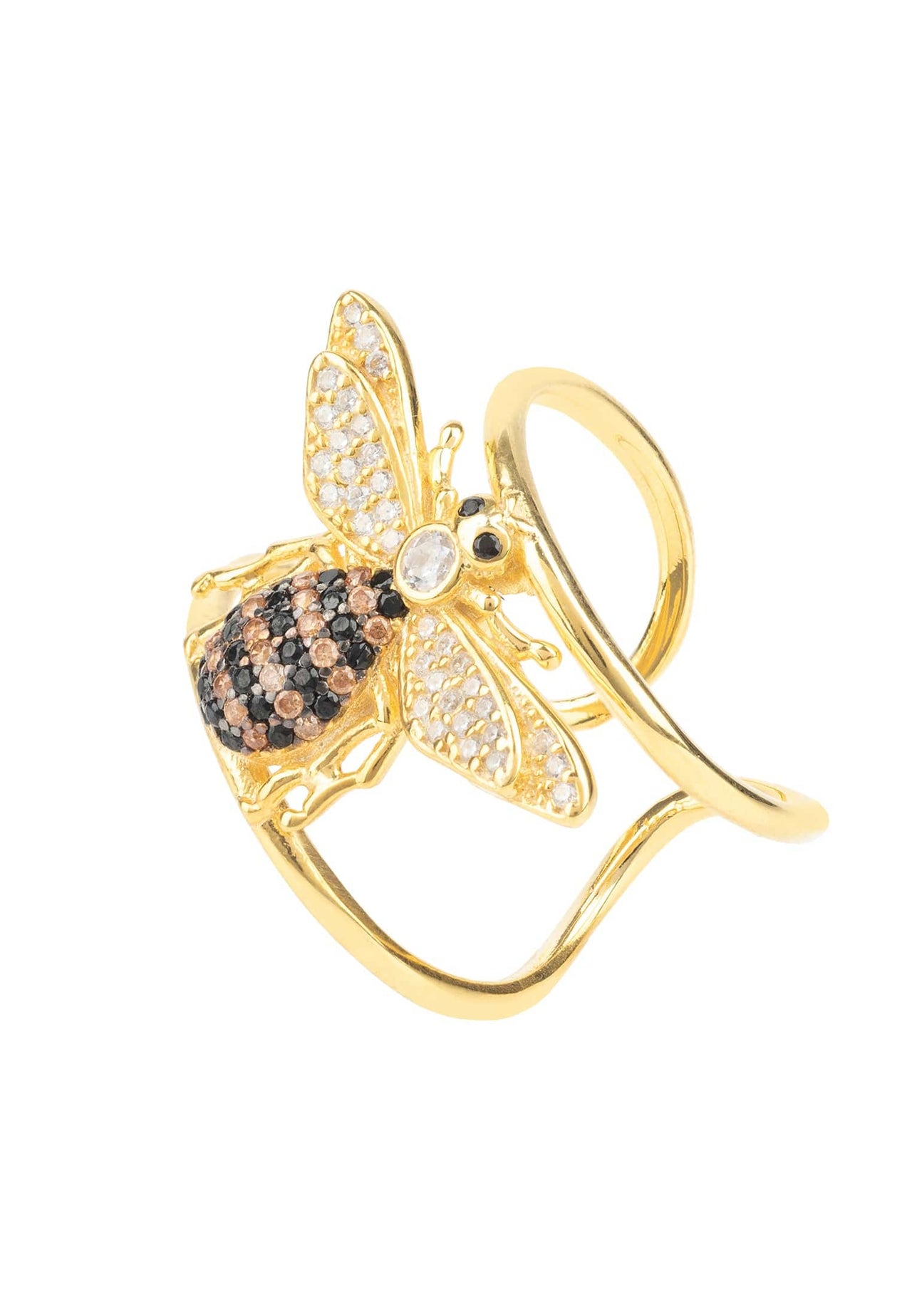 LATELITA - Honey Bee Cocktail Ring Adjustable Gold -