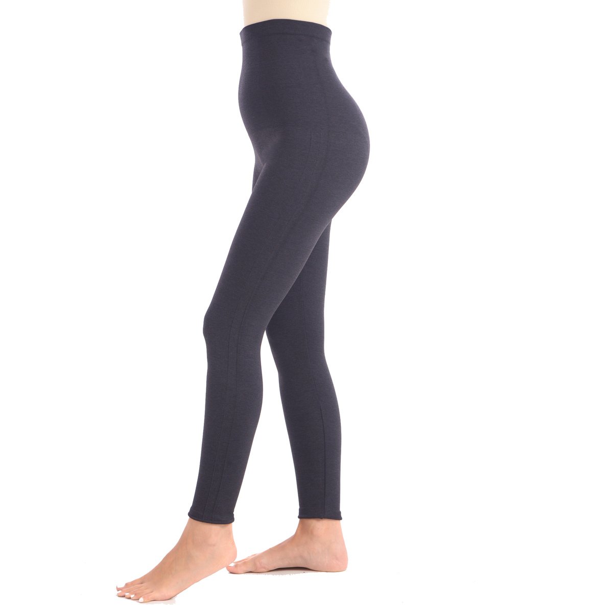 New Full Shaping Legging With Double Layer 5" Waistband - Grey -