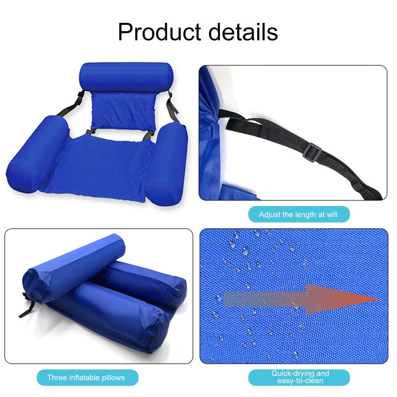 Summer Inflatable Water Hammock / Chair / Lounger - Air Mattresses - Bed Beach Water Sports Lounger Chair - [5-9 DAY DELIVERY] - PVC - 6 COLORS -