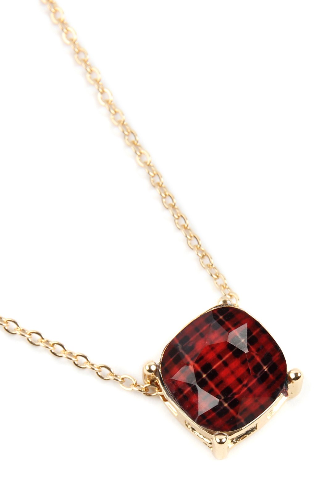 Riah Fashion - Buffalo Checkered Chain Necklace -