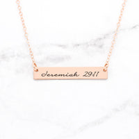 Thumbnail for Jeremiah 29:11 Necklace - Sterling Silver Bar Necklace -