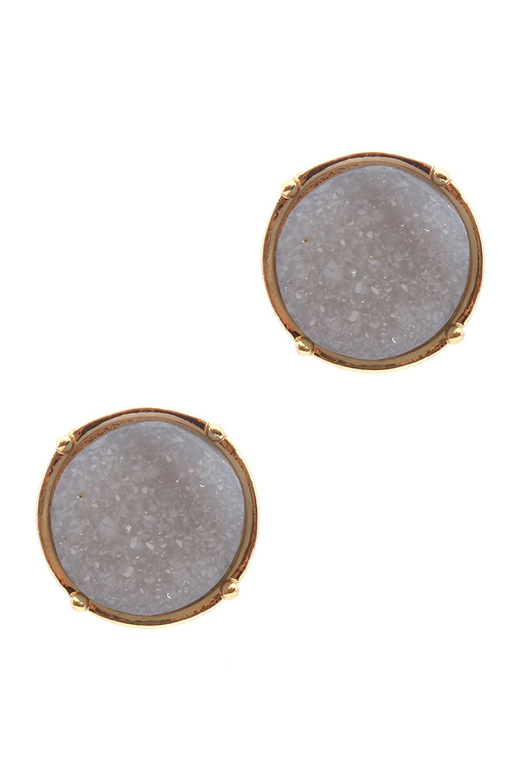 Druzy Round Post Earrings - 18 COLORS -