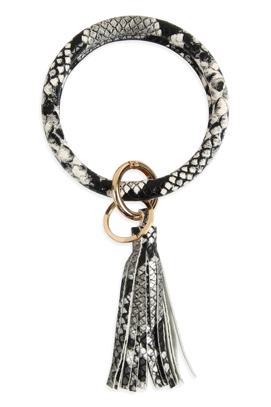 Snake Skin Printed Tassel Key Ring Bracelet - 7 COLORS -