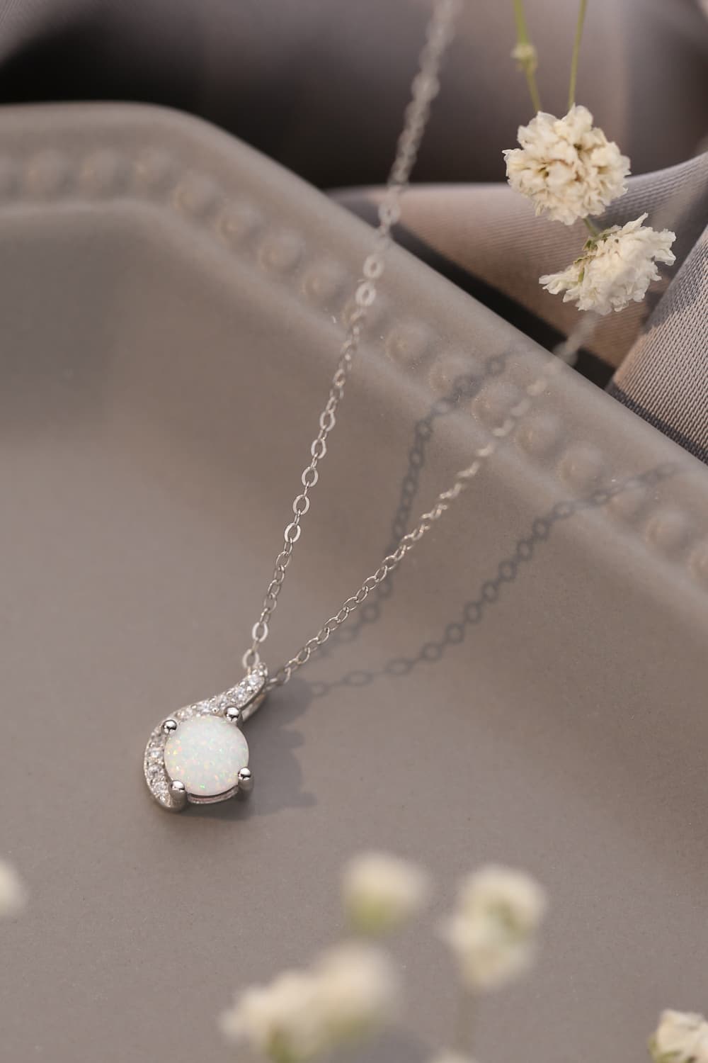 Sweet Beginnings Opal Pendant Necklace - T - 2 COLORS -