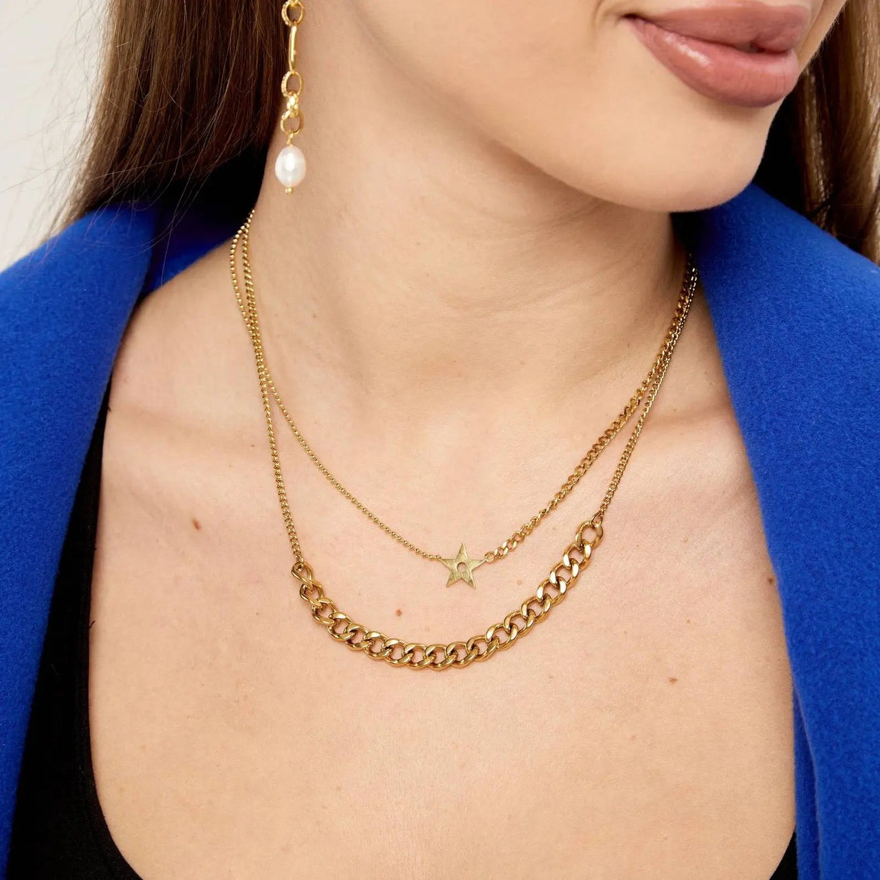 Akalia - Layered Gold Plated You Shine Necklace -