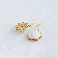 Thumbnail for Everyday Porcelain Camellia Flower Charm Earrings -