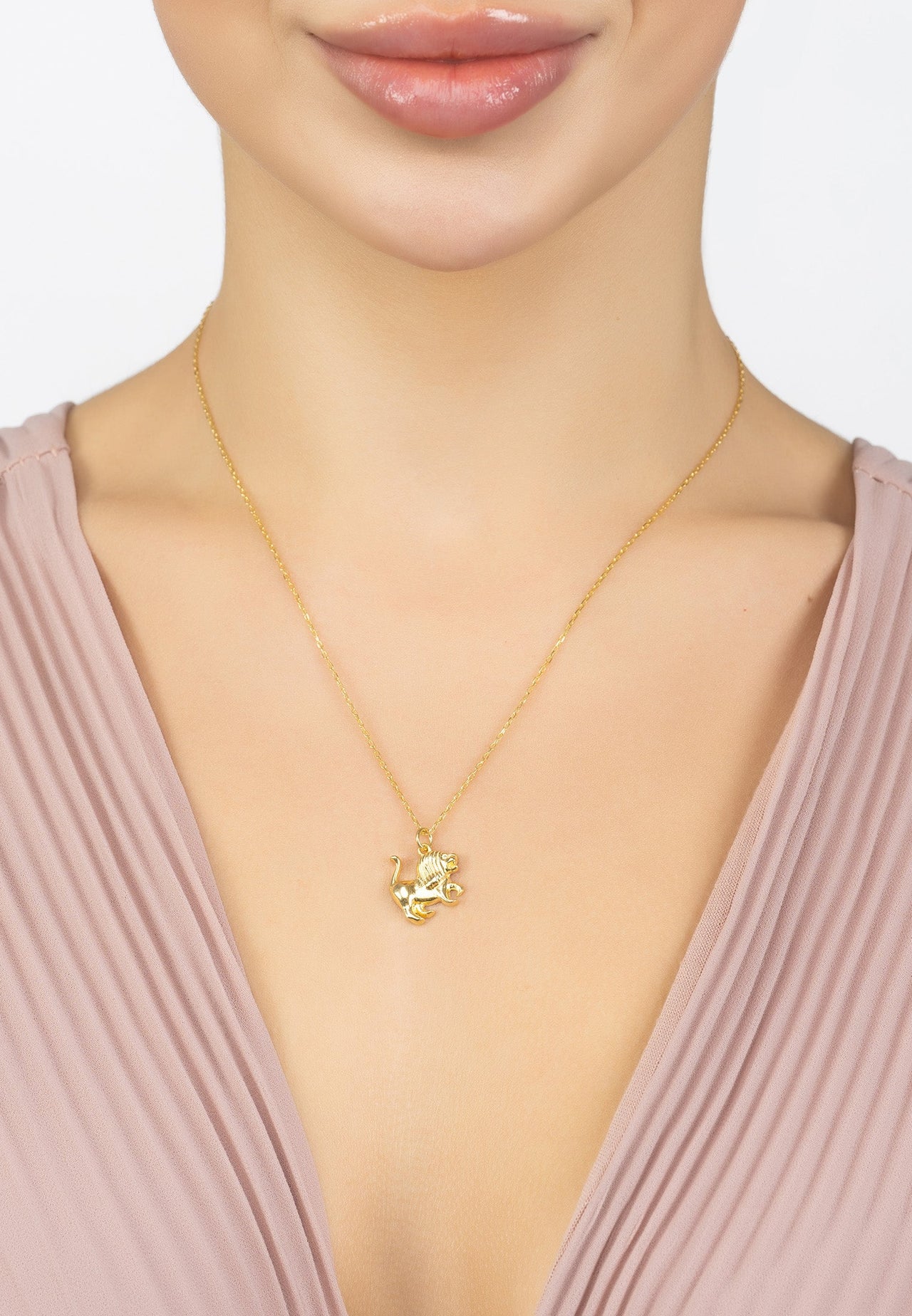 Zodiac Star Sign Necklace Gold Leo -