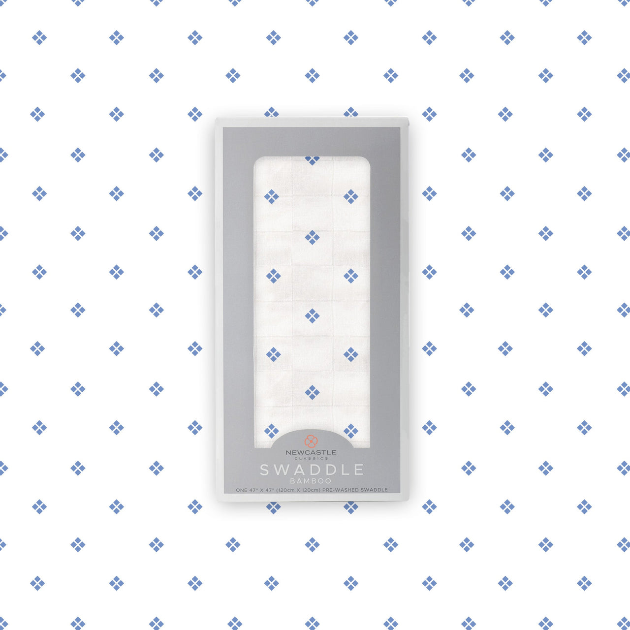 Newcastle - Periwinkle Diamond Polka Dot Swaddle -